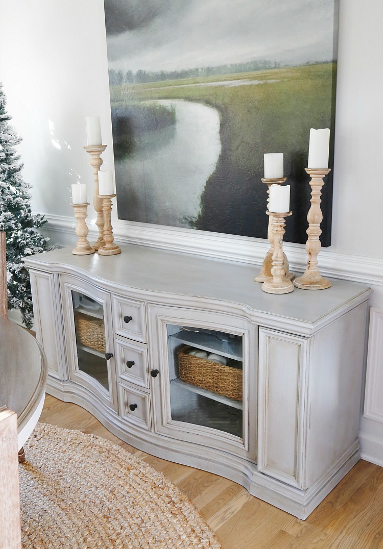 Chalk Paint and Dark Wax Buffet Table Makeover - Sand and Sisal